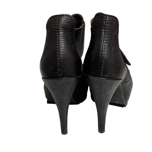 $540 Women PEDRO GARCIA Chenoa Dk Brown Peep Toe Leather Stiletto Booties 39 - Picture 6 of 12